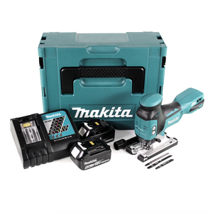 Makita DJV 181 RMJ 18 V Li-ion Scie sauteuse sans fil + Coffret de transport Makpac + 2x Batteries BL 1840 B 4,0 Ah + Chargeur DC 18 RC