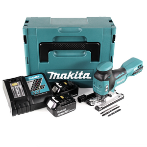 Makita DJV 181 RTJ 18 V Li-ion Scie sauteuse sans fil + 2x Batteries BL 1850 B 5,0 Ah + Chargeur rapide Makita DC 18 RC