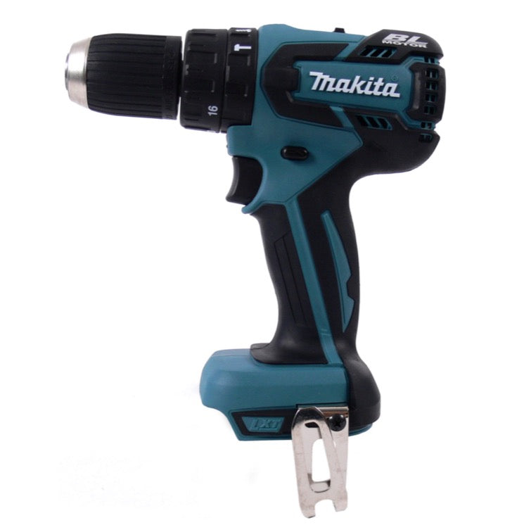 Makita DHP 459 Z Perceuse visseuse à percussion sans fil 45 Nm, sans balai solo 18V + Set d'embouts et de forets Makita B-53811, 100 pcs.