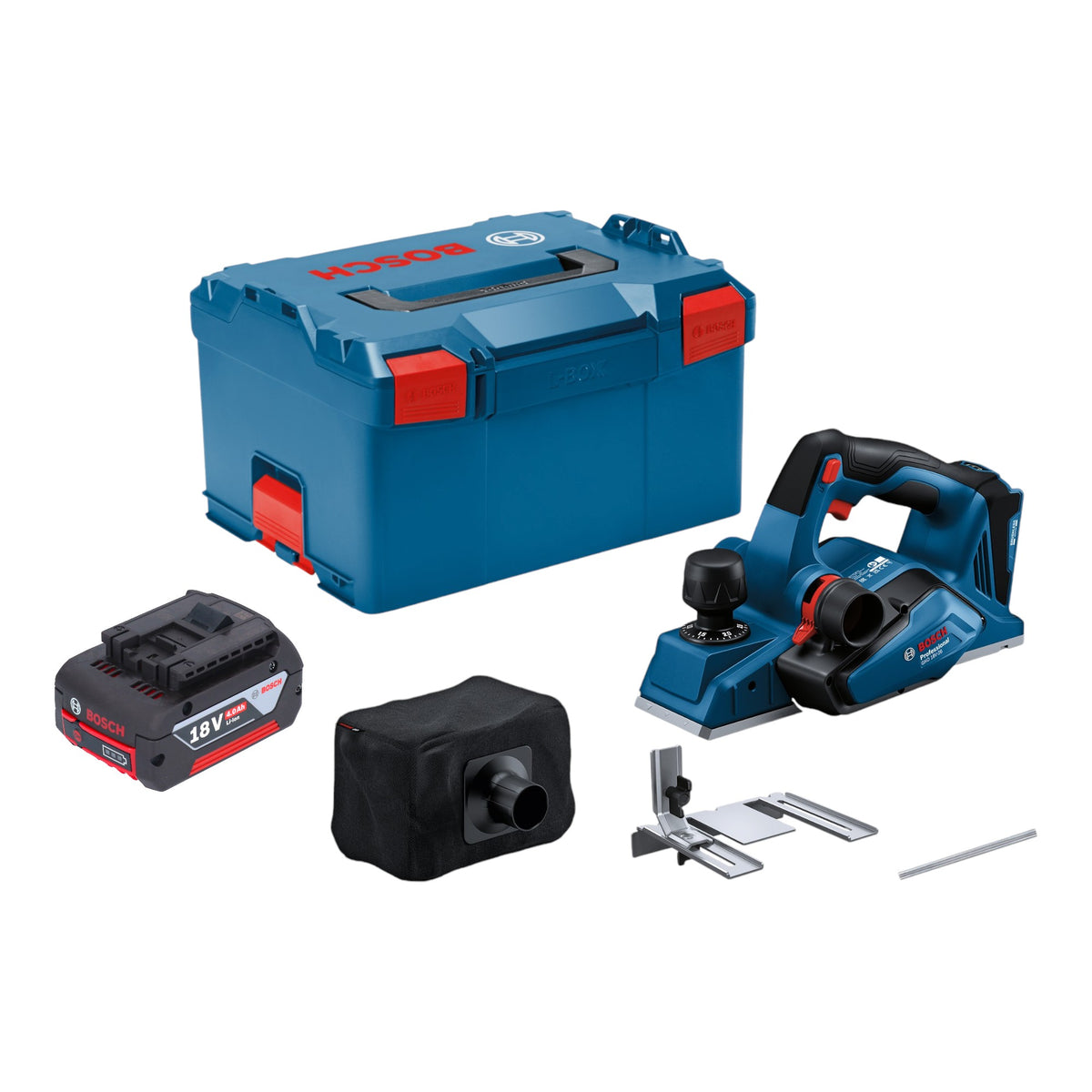 Bosch GHO 18V-26 Professional Rabot sans fil 18 V 2,6 mm Brushless + 1x batterie 4,0 Ah + L-Boxx - sans chargeur