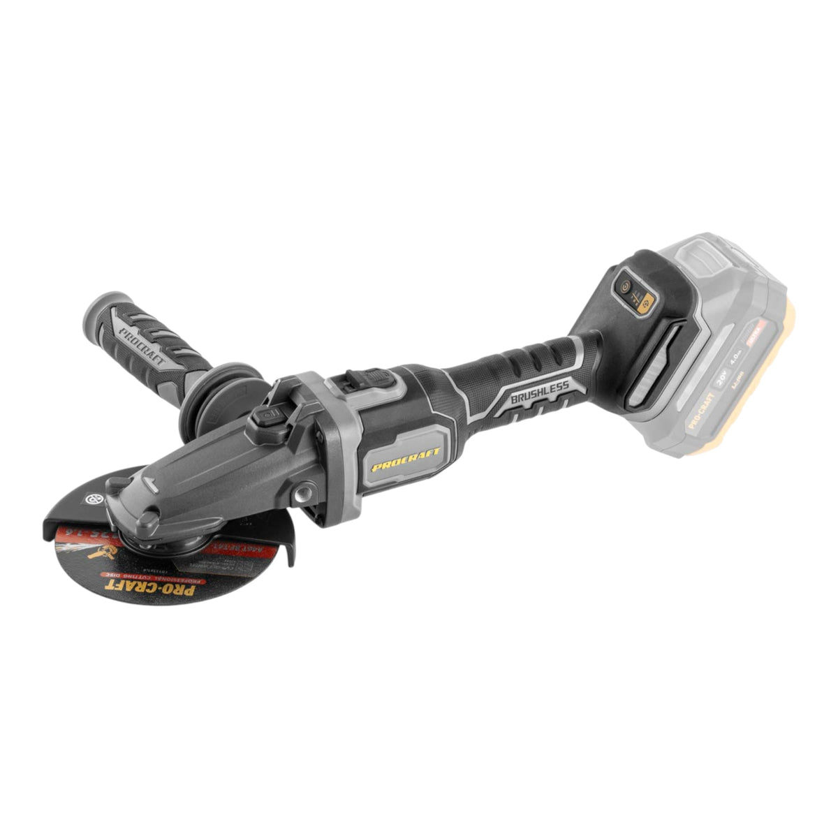 Procraft Industrial AG125Cbb Meuleuse d'angle sans fil à tête plate 20 V 125 mm Brushless Solo - sans batterie, sans chargeur