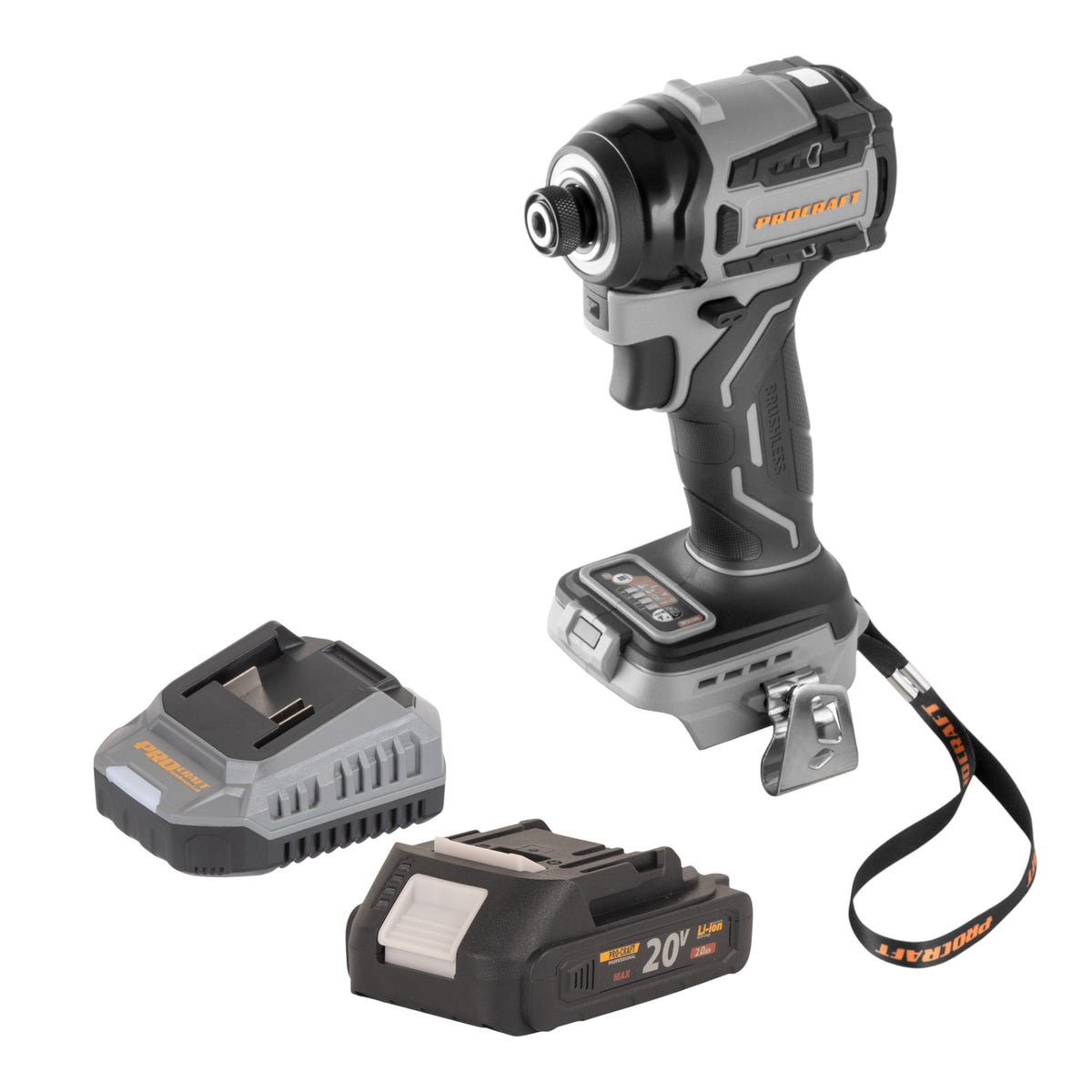 Procraft ID20Abb Clé à choc sans fil 20 V 180 Nm 1/4" + 1x batterie 2,0 Ah + chargeur