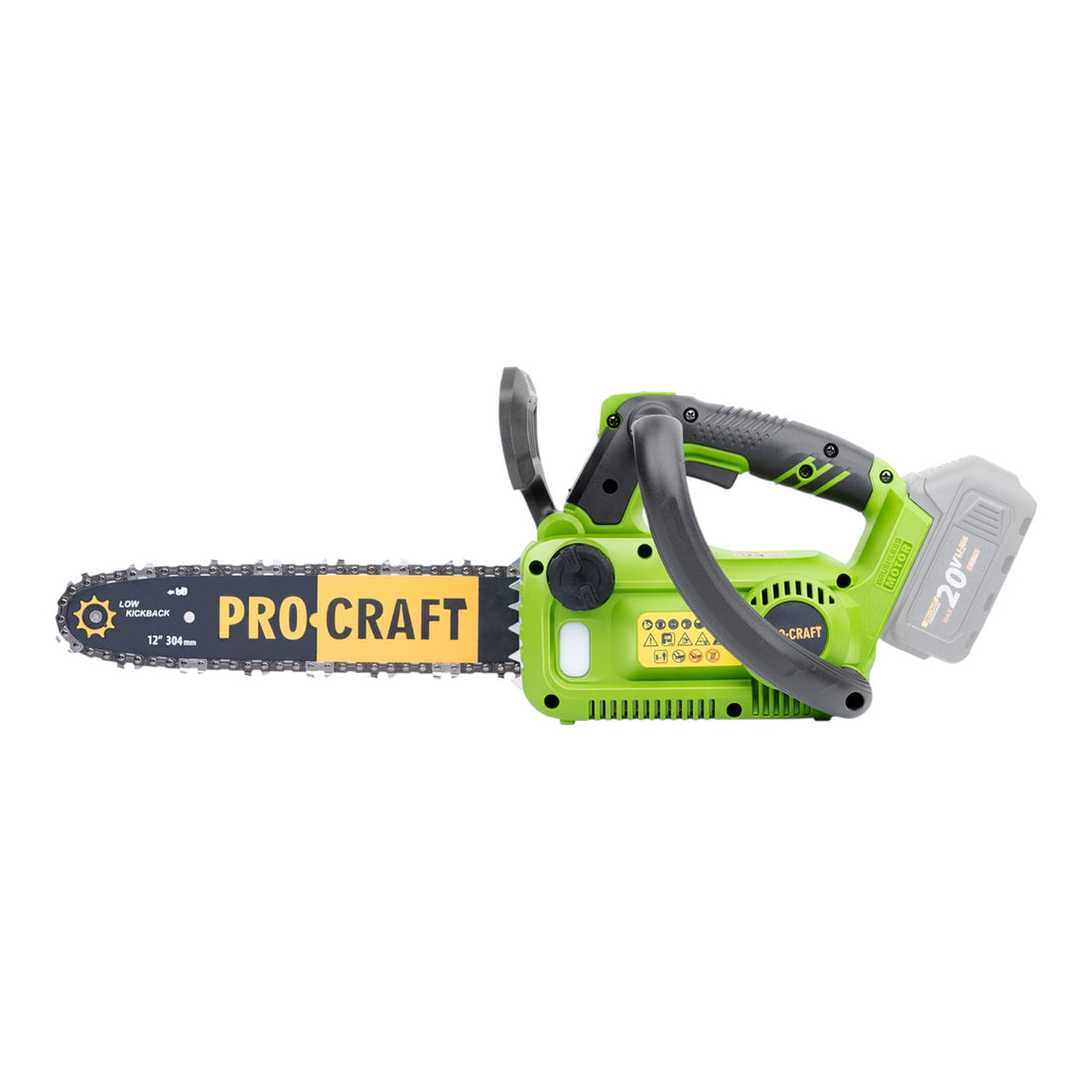 Procraft PKA42Libb Tronçonneuse à chaîne sans fil 20 V 304 mm Brushless + 2x batterie 2,0 Ah + chargeur