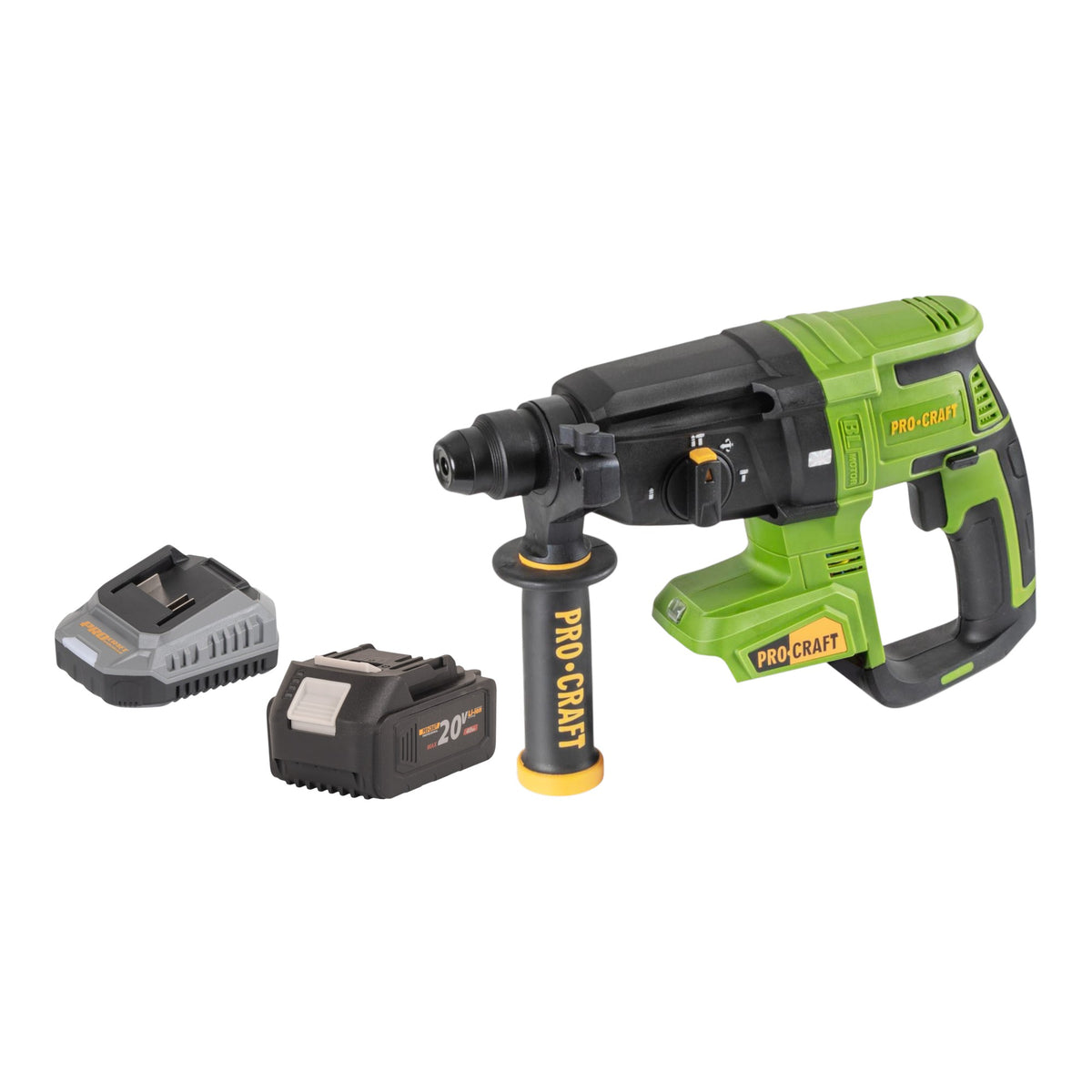 Procraft PHA40bb Marteau perforateur sans fil 20 V 2,6 J SDS plus Brushless + 1x batterie 2,0 Ah - sans chargeur