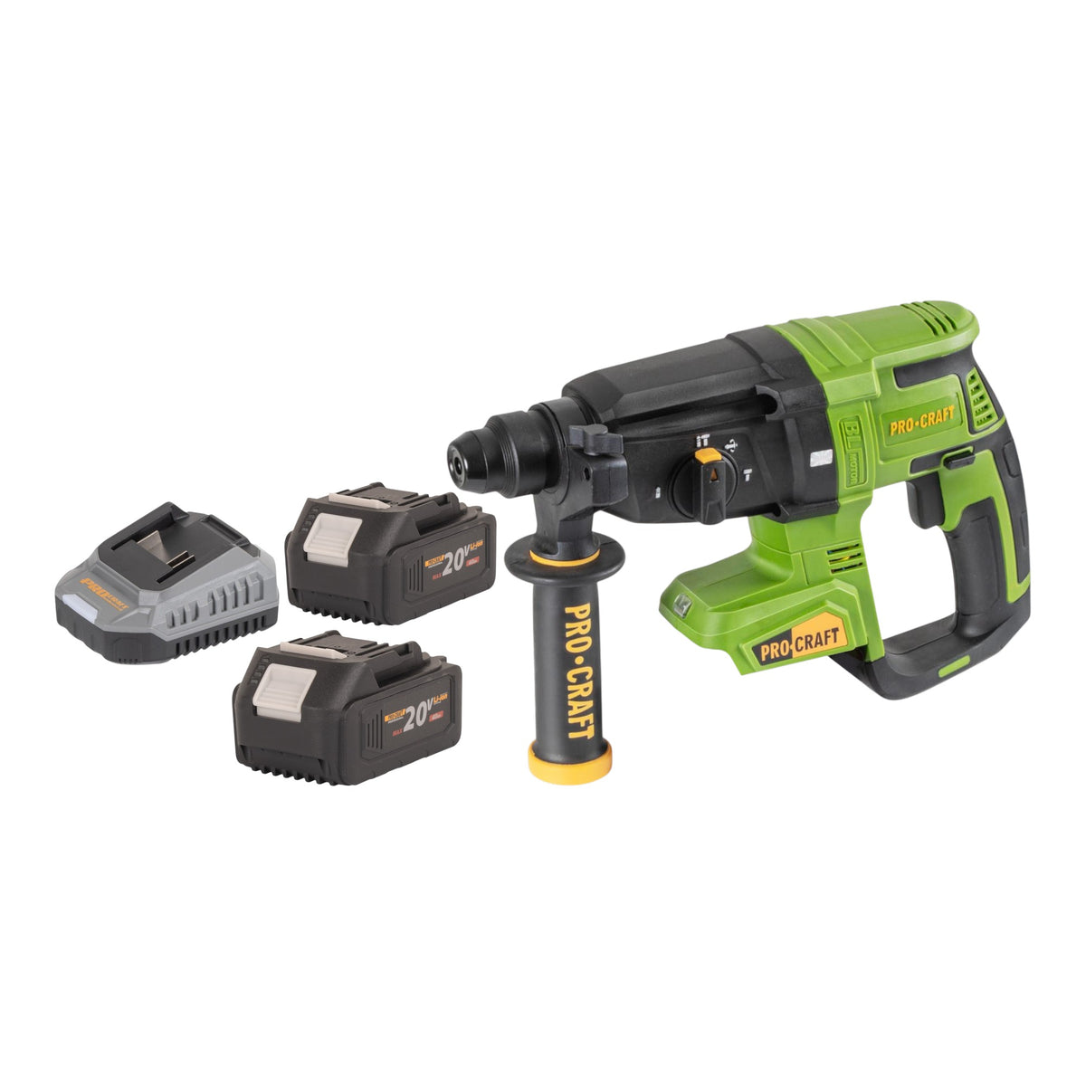 Procraft PHA40bb Marteau perforateur sans fil 20 V 2,6 J SDS plus Brushless + 1x batterie 2,0 Ah - sans chargeur
