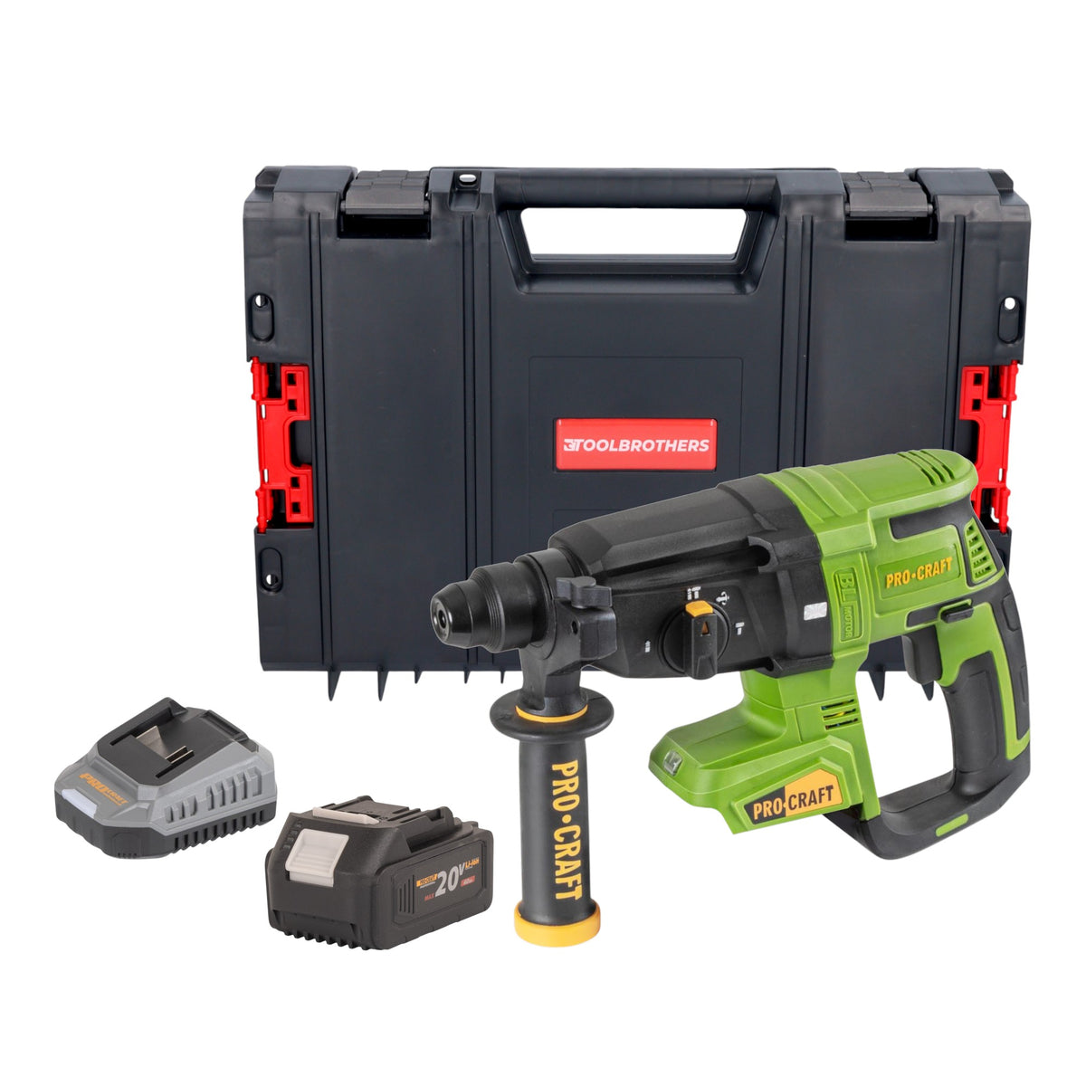 Procraft PHA40bb Marteau perforateur sans fil 20 V 2,6 J SDS plus Brushless + 1x batterie 2,0 Ah - sans chargeur