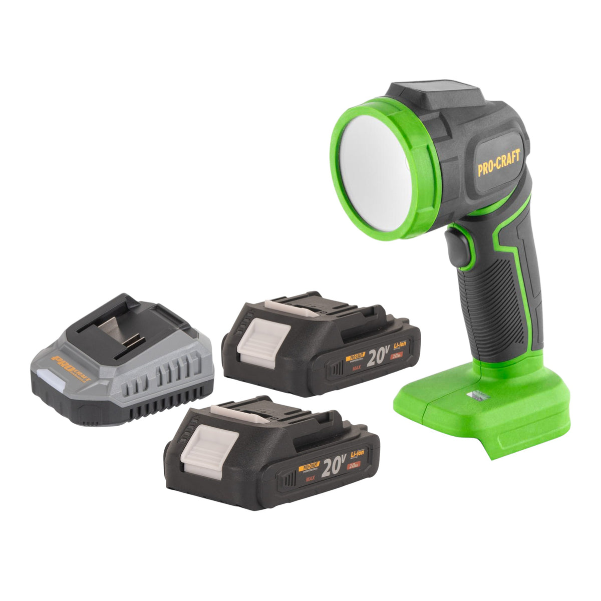 Procraft LL18bb Projecteur LED sans fil 20 V 300 lm + 2x batterie 2,0 Ah + chargeur