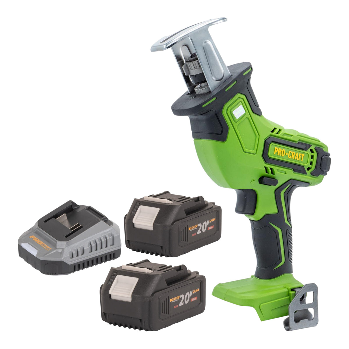 Procraft PSS30bb Scie sabre sans fil 20 V Brushless + 2x batterie 4,0 Ah + chargeur