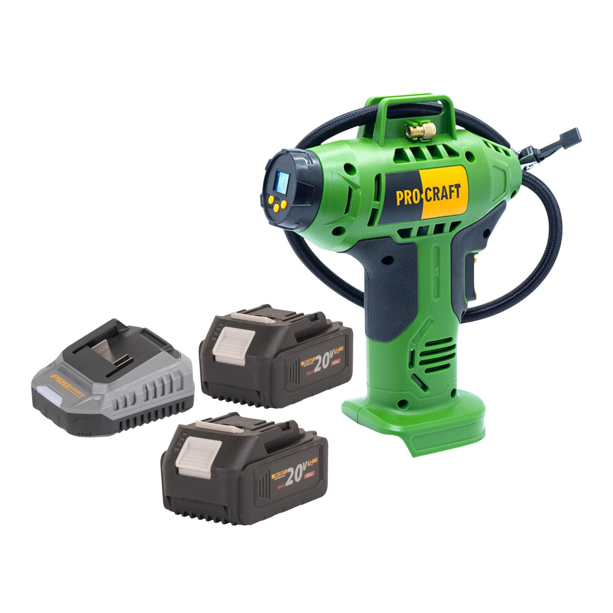 Procraft LK20 Compresseur sur batterie 20 V 11 bar + 2x batterie 4,0 Ah + chargeur