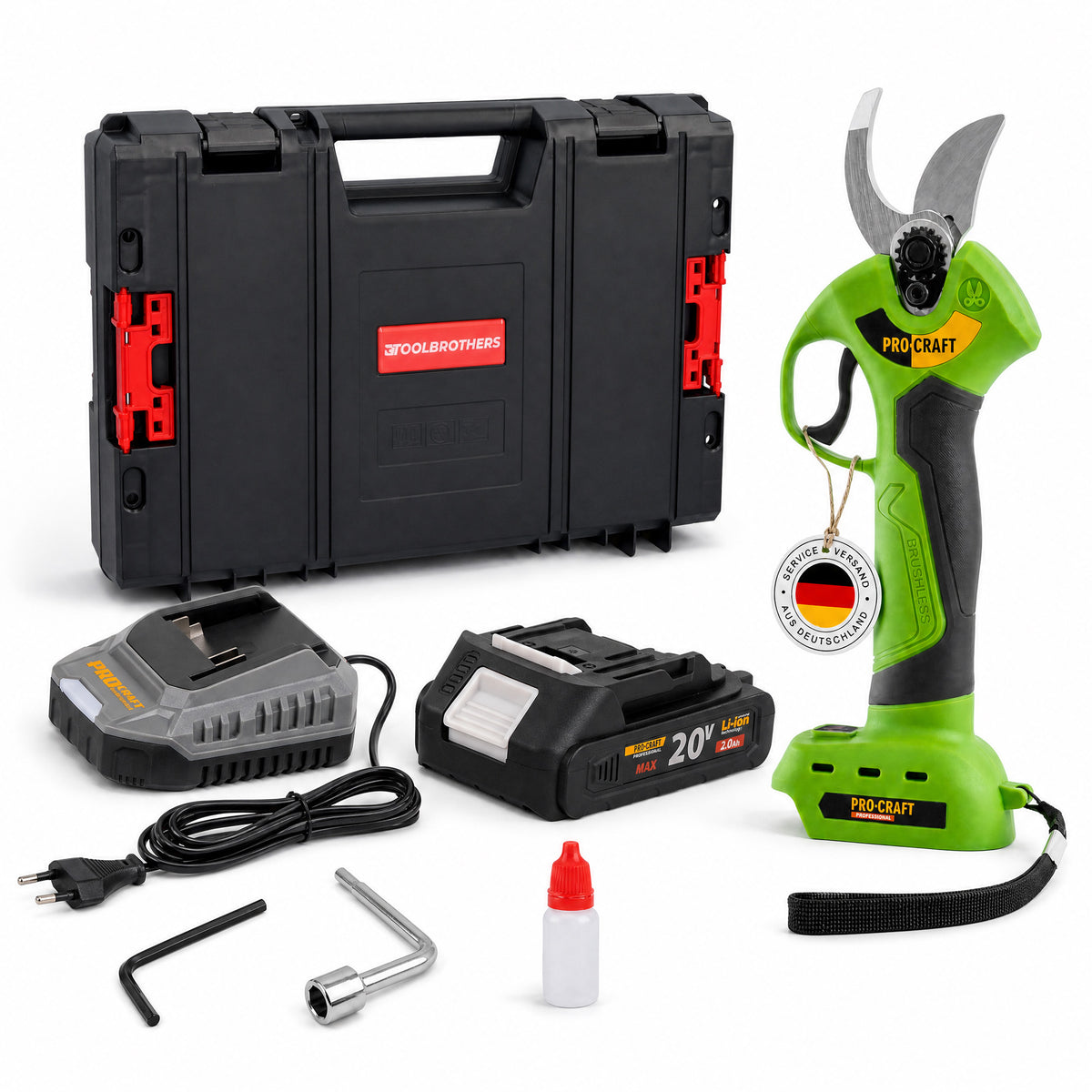 Procraft ES28Li bb sécateur sur batterie 20 V 25 mm + 1x batterie 2,0 Ah + chargeur + RHINO Toolcase