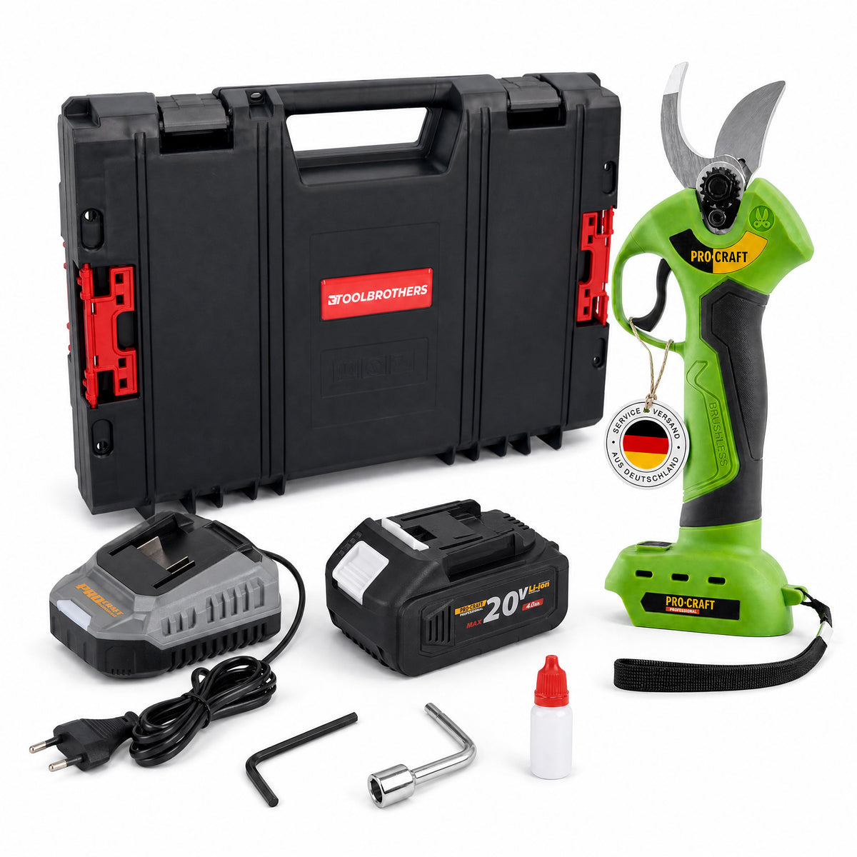 Procraft ES28Li bb sécateur sur batterie 20 V 25 mm + 1x batterie 4,0 Ah + chargeur + RHINO Toolcase