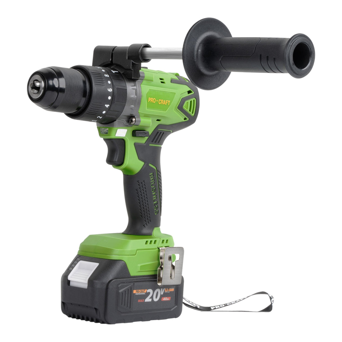 Procraft PA18BL Perceuse-visseuse à percussion sans fil 20 V 50 Nm Brushless + 2x batterie 4,0 Ah + chargeur + coffret