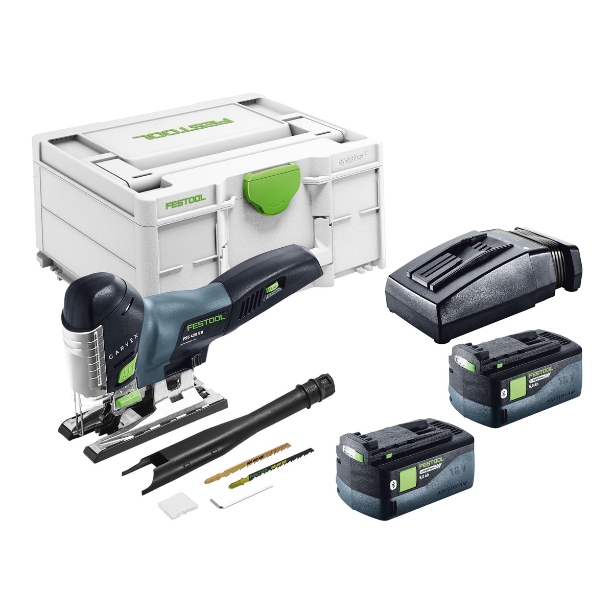 Festool CARVEX PSC 420 EB-Basic Scie sauteuse pendulaire sans fil 18 V 120 mm Brushless + 2x batterie 5,0 Ah + chargeur + Systainer