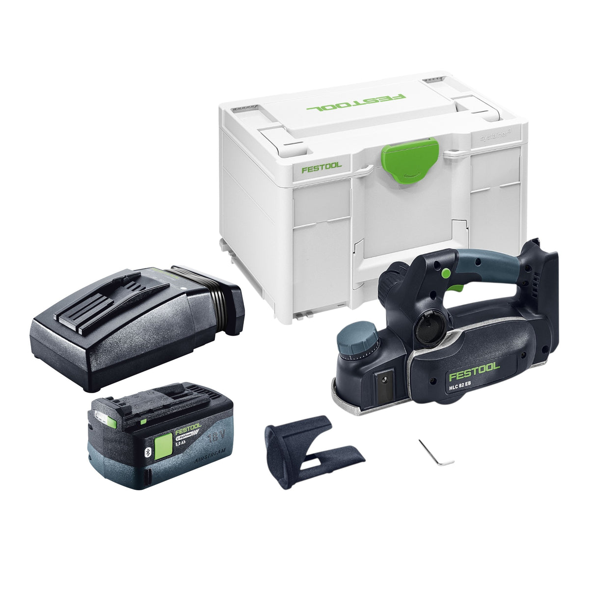 Festool HLC 82 EB-Basic Rabot sans fil 18 V 82 mm Brushless + 1x batterie 5,0 Ah + chargeur + Systainer