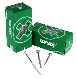 SPAX HI.FORCE Vis à tête disque 8,0 x 220mm - Filetage partiel - Torx T-STAR plus T40 - 4CUT - WIROX - 50 pièces ( 0251010802205 )