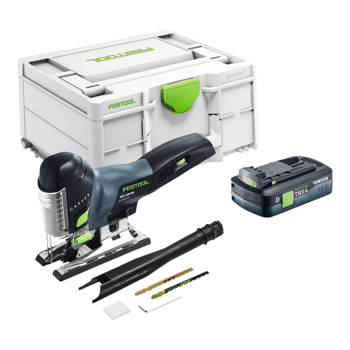 Festool PSC 420 EB-Basic-4,0 Scie sauteuse pendulaire sans fil 18 V 120 mm ( 577026 ) Brushless + 1x batterie 4,0 Ah + Systainer - sans chargeur