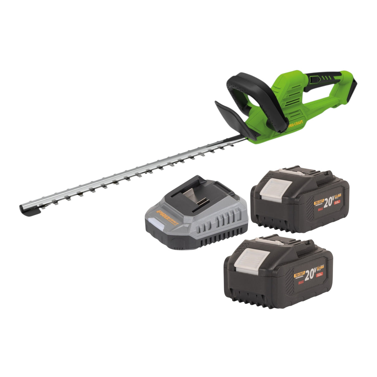 Taille-haie sans fil Procraft PZA26bb 20 V 550 mm sans balais + 2 batteries 8,0 Ah + chargeur