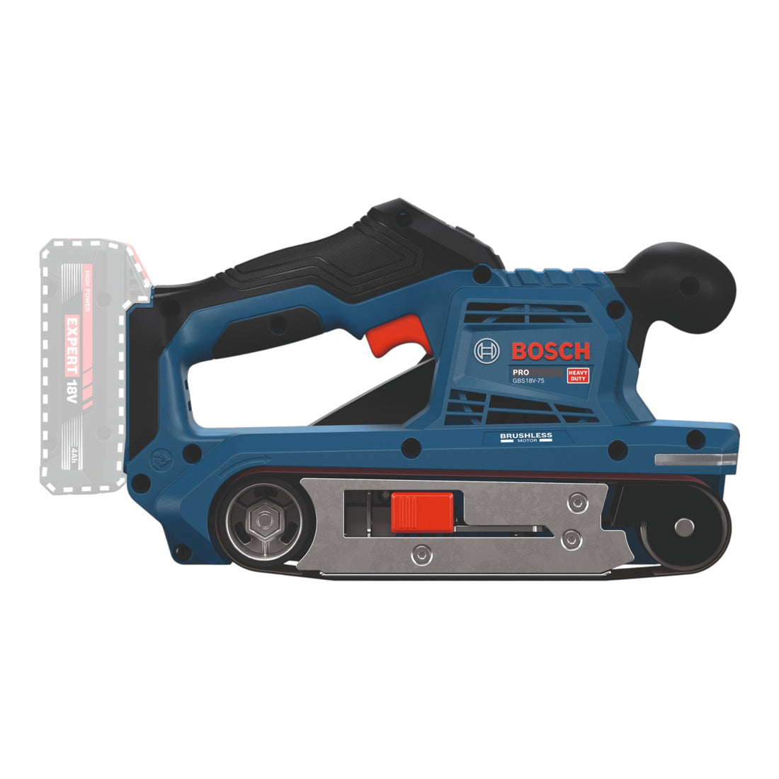Ponceuse à bande sans fil Bosch GBS 18V-75 18 V 76 x 533 mm sans balais + 1 batterie 4,0 Ah - sans chargeur