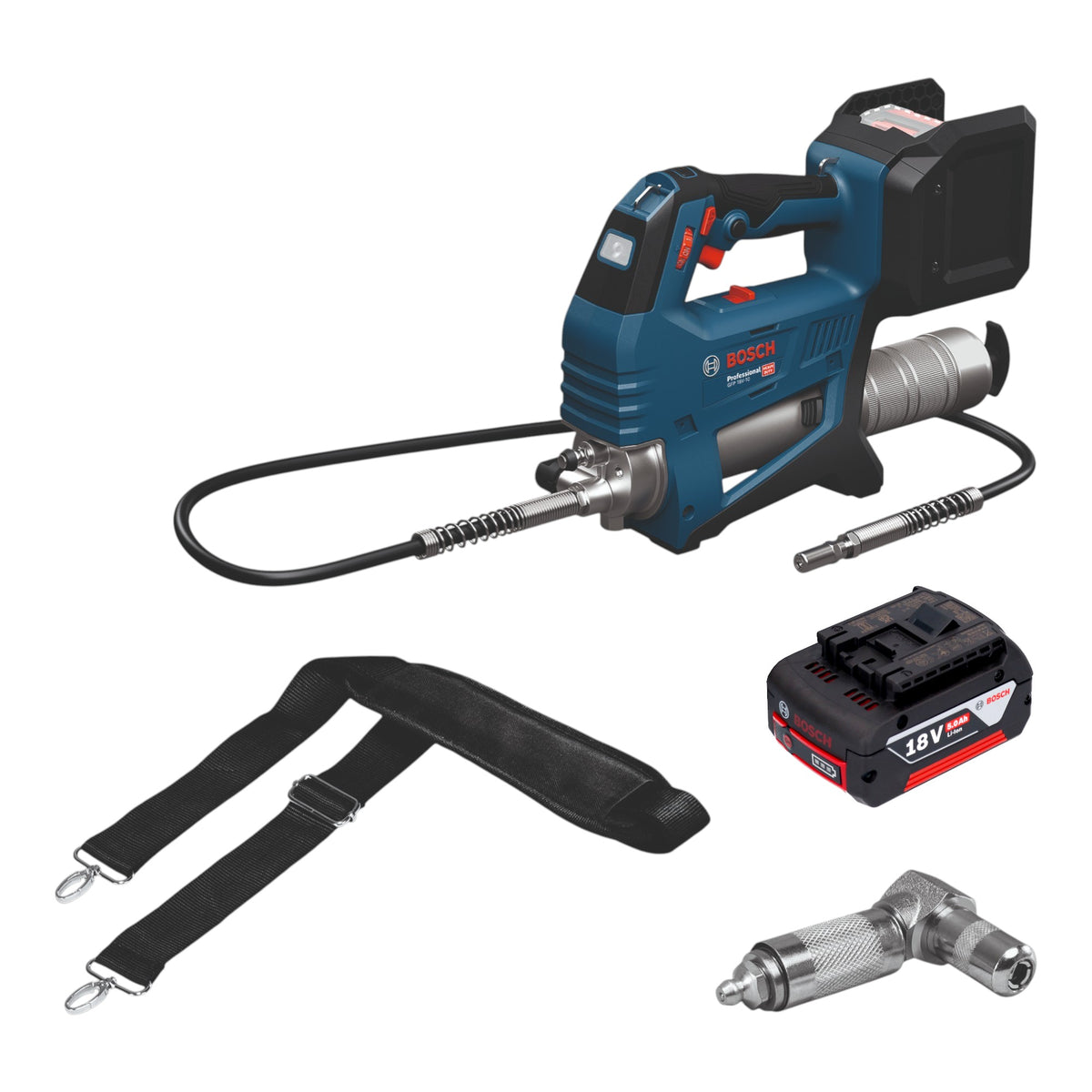 Pompa à graisse sans fil Bosch GFP 18V-10 18 V 10 000 psi + 1 batterie 5,0 Ah - sans chargeur