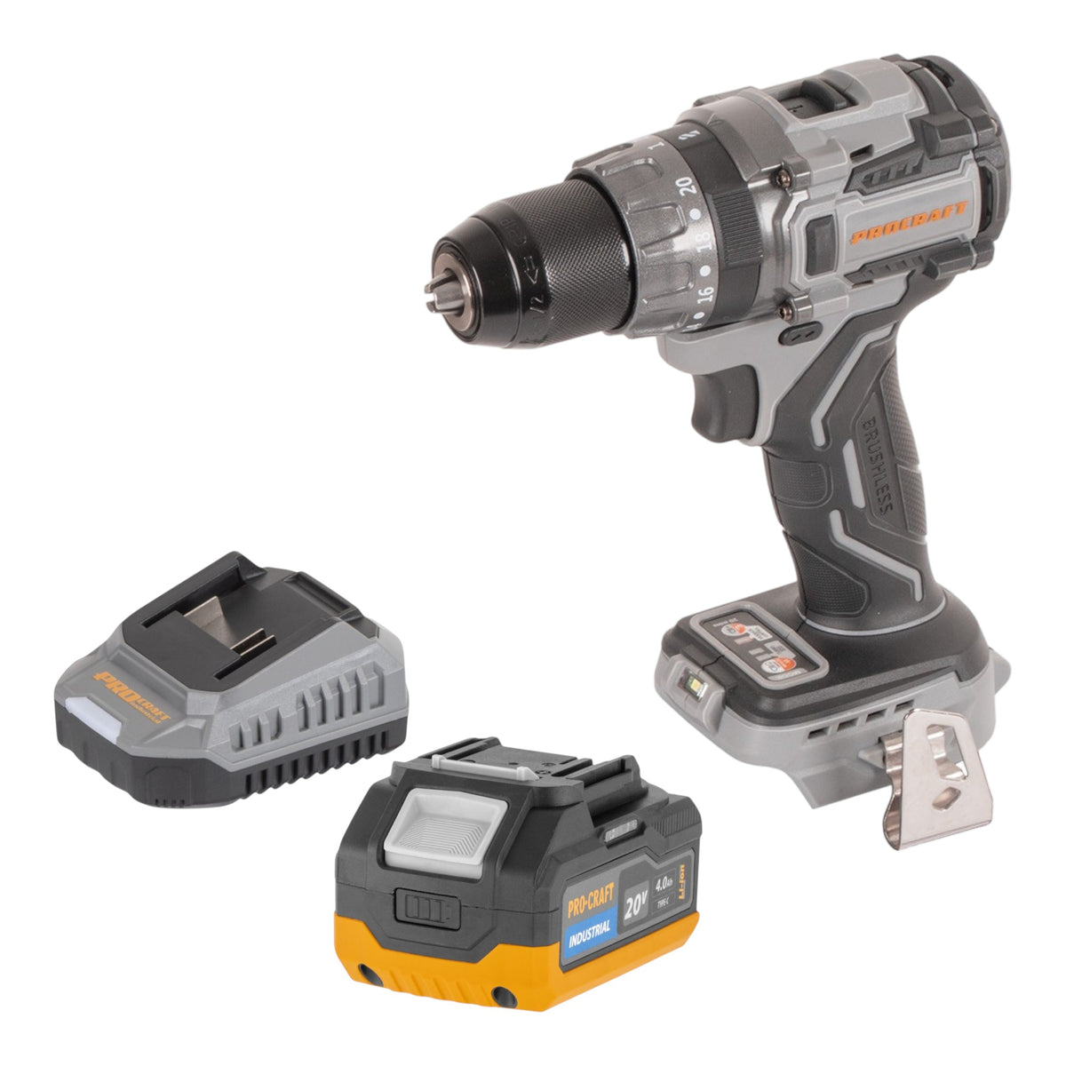 Procraft Industrial CD20Abb Perceuse-visseuse à percussion sans fil 20 V 85 Nm Solo - sans batterie, sans chargeur