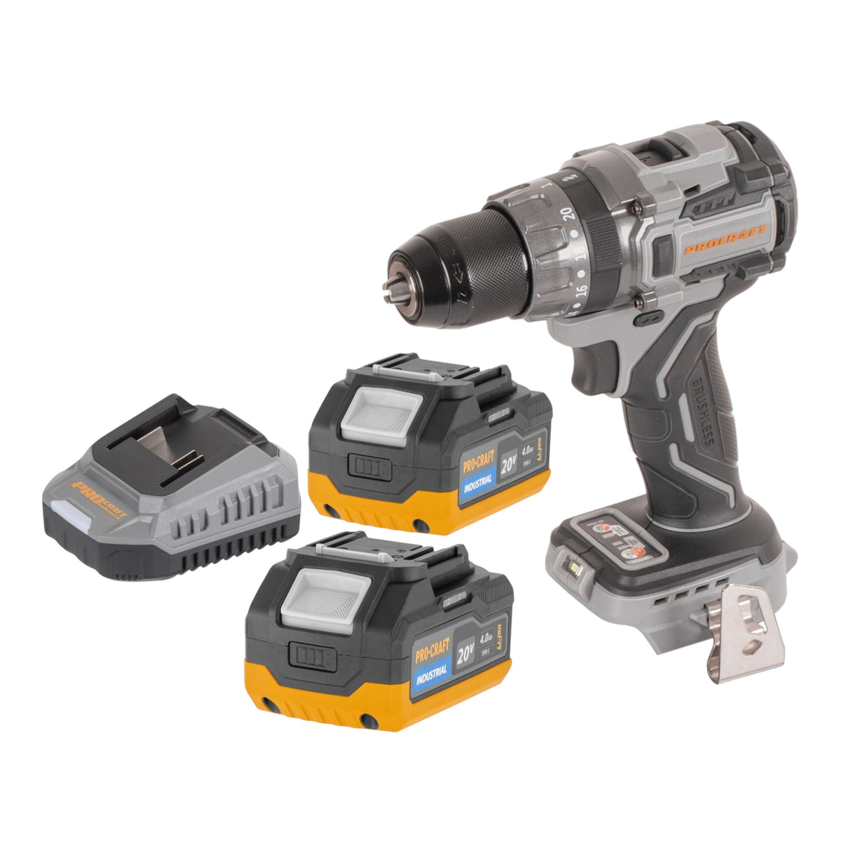 Procraft Industrial CD20Abb Perceuse-visseuse à percussion sans fil 20 V 85 Nm Solo - sans batterie, sans chargeur