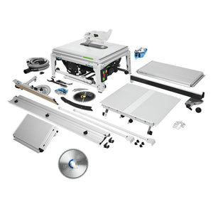 Festool TKS 80 EBS Set de scie sur table 2200 watts 254 mm + Lame de scie circulaire spéciale TF80 A + 1x Cartouche KT-TKS 80 (575828) (575977) (575851)