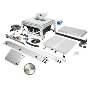 Festool TKS 80 EBS Set de scie de table 2200 watts 254 mm + Lame de scie circulaire universelle W40 + 1x Cartouche KT-TKS 80 (575828) (575975) (575851)