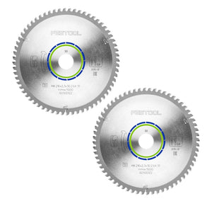 Festool ALUMINIUM/PLASTICS TF64 Lame de scie circulaire, HW 216 x 30 x 2,3 mm, TF64 216 mm, 64 dents, 2 pcs. (2x 500122)