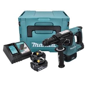 Makita DHR 243 RMJ Perforateur-burineur sans fil, sans balai, SDS-Plus, 18 V, 2 J + 2x Batteries 4 Ah + Chargeur + Makpac