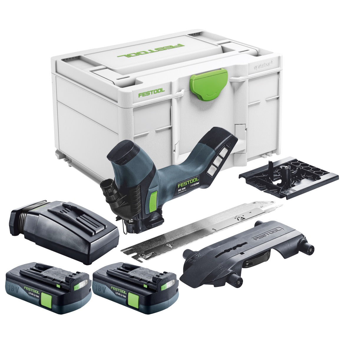 Festool ISC 240 EB-Basic sans fil 18 V 240 mm + 2x batterie 3,0 Ah + chargeur + systainer