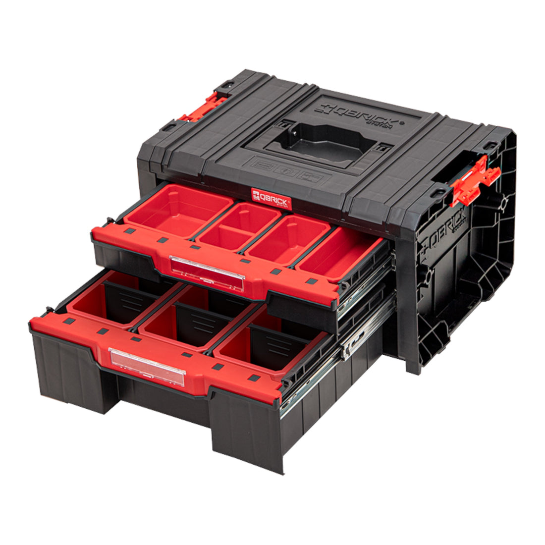 Qbrick System PRO Drawer 2 Toolbox 2.0 Expert empilable 450 x 310 x 244 mm 4,5 l 9,5 l IP54 avec deux tiroirs 10 inlays et 6 séparateurs