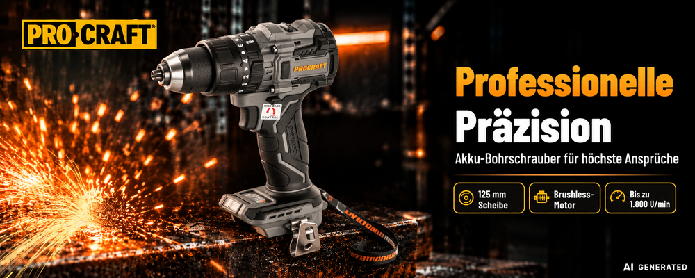 Perceuse-visseuse à percussion sans fil Procraft Industrial CD20B-BB 20 V 150 Nm Brushless Solo - sans batterie, sans chargeur