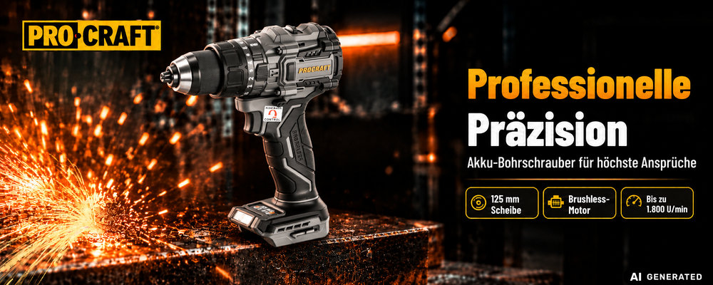 Perceuse-visseuse à percussion sans fil ProCraft Industrial CD20C-BB 20 V 120 Nm Brushless Solo - sans batterie, sans chargeur