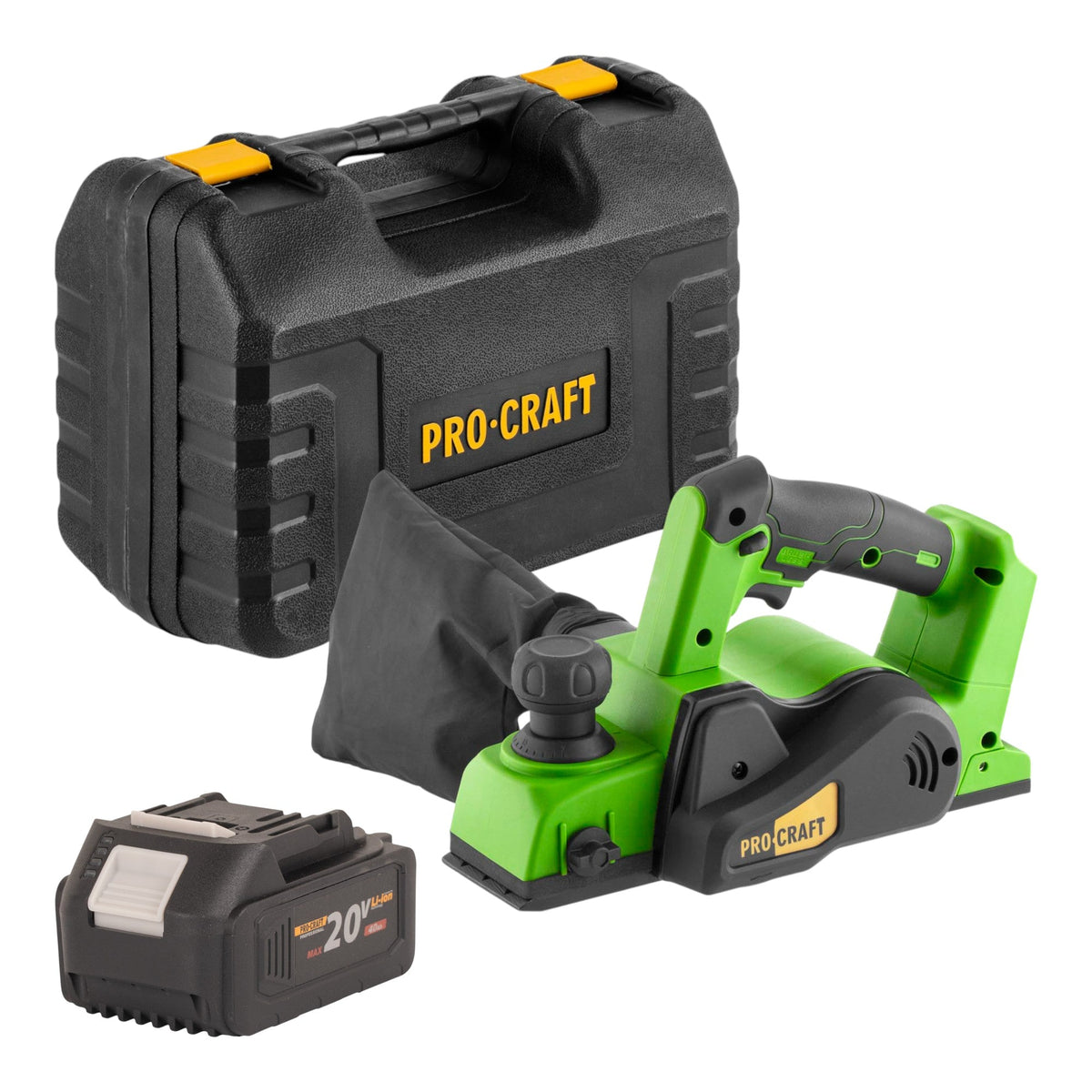 Procraft PE20BLbb Akku Hobel 20 V 82 mm Brushless + 1x Akku 4,0 Ah + Koffer - ohne Ladegerät