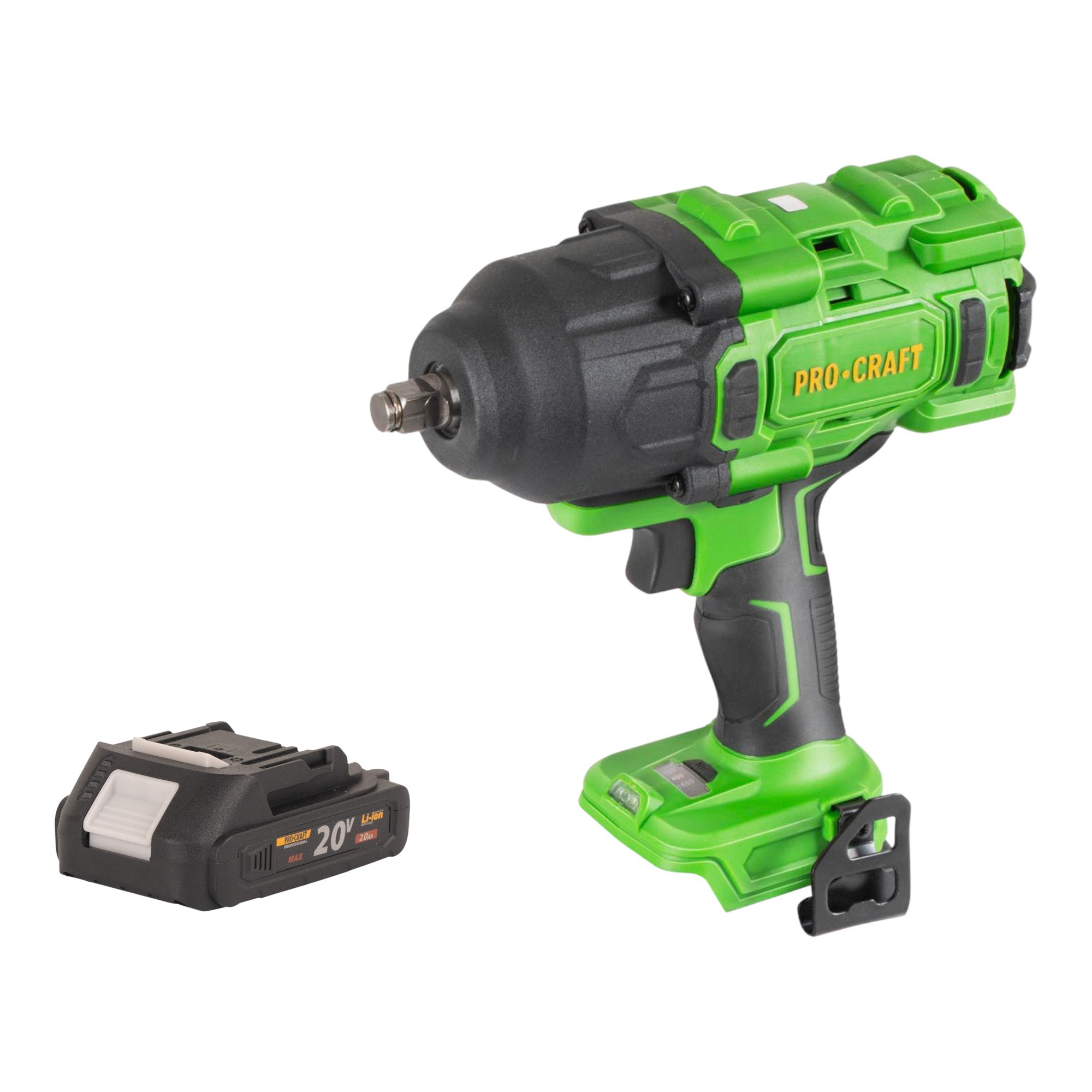 Procraft PWA80bb Akku Schlagschrauber 20 V 1600 Nm 1/2" Brushless + 1x Akku 2,0 Ah - ohne Ladegerät