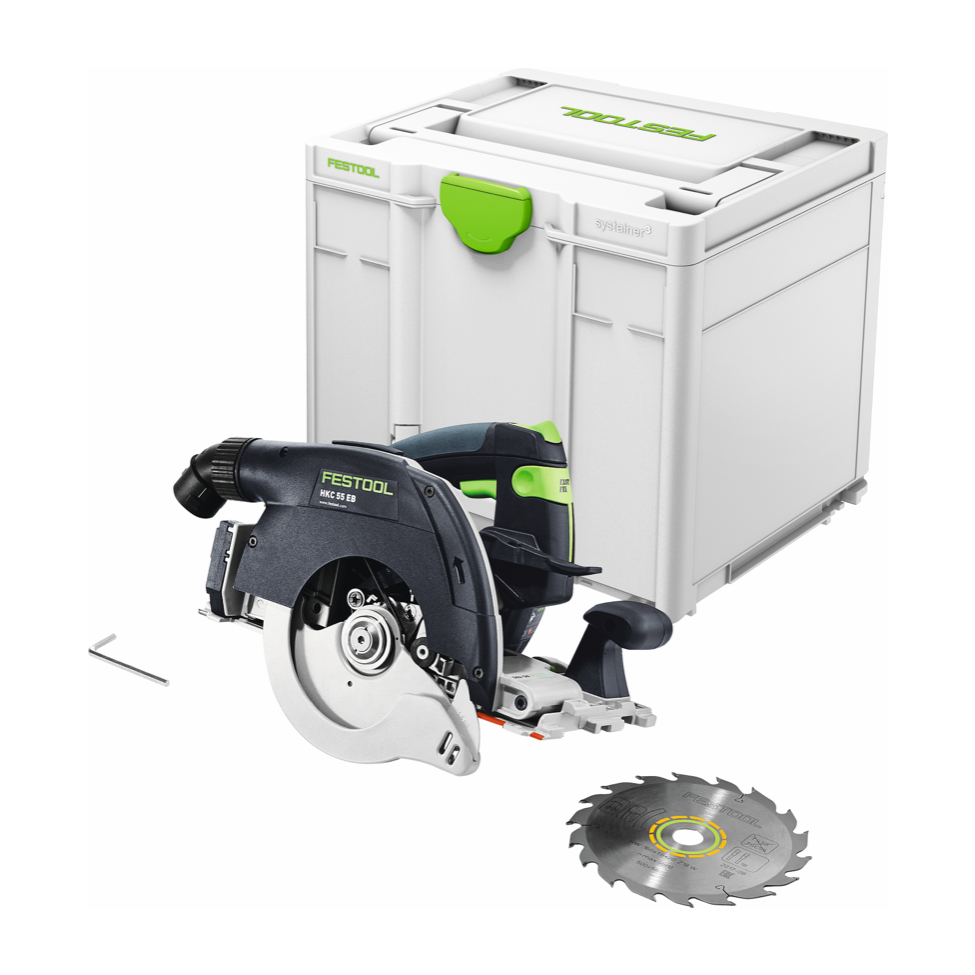 Festool HKC 55 EB-Basic Akku Handkreissäge 18 V 160 mm Brushless ( 576163 ) + Systainer - ohne Akku, ohne Ladegerät ( Nachfolger von 201358 )