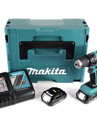 Makita DHP 459 RAJ Akku Schlagbohrschrauber 18 V 45 Nm Brushless + 2x Akku 2,0 Ah + Ladegerät + Makpac - Toolbrothers