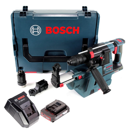 Bosch GBH 18V-26 F Akku Bohrhammer 18V 2,6J SDS-Plus in L-Boxx mit GDE 18V-16 Staubabsaugung, 1x 2Ah Akku und Ladegerät - Toolbrothers