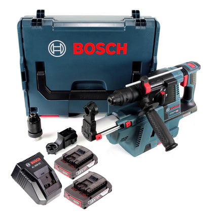 Bosch GBH 18V-26 F Akku Bohrhammer 18V 2,6J SDS-Plus in L-Boxx mit GDE 18V-16 Staubabsaugung, 2x 2Ah Akku und Ladegerät - Toolbrothers