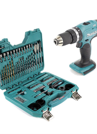 Makita DHP 453 Z Akku Schlagbohrschrauber 18 V 42Nm Solo + 100 tlg. Bit, Bohrer & Steckschlüssel Set ohne Akku, ohne Ladegerät - Toolbrothers