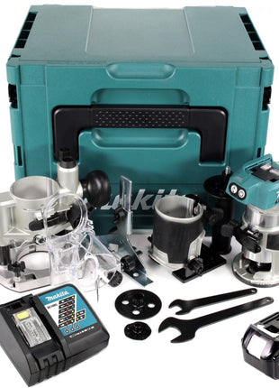 Makita DRT 50 RM1J X2 18 V Li-Ion Akku Brushless Multifunktionsfräse im Makpac inkl. Fräsmodule + 1x 4,0 Akku + Ladegerät - Toolbrothers