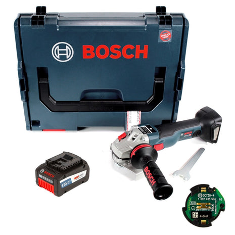 Bosch GWS 18 V-125 SC Akku Winkelschleifer 18V 125mm + 1x Akku 6,3Ah + GCY 30-4 Connectivity Modul + L-Boxx - Toolbrothers