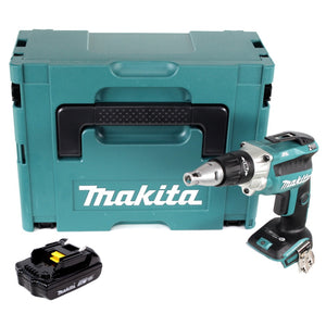 Makita DFS 250 Y1J 18 V Brushless Li-Ion Visseuse plaque de plâtre sans fil ave boîtier Makpac + 1x Batterie 1,5 Ah - sans Chargeur