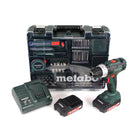 Metabo BS 18 L Set Akku Bohrschrauber 18 V 50 Nm ( 602321870 ) + 2x Akku 2,0 Ah + Ladegerät + Bit Bohrer Set + Koffer - Toolbrothers