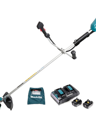 Makita DUR 365 LPT2 Akku Motorsense 36V ( 2x18V) 300mm Brushless + 2x Akku 5,0Ah + Doppelladegerät - Toolbrothers