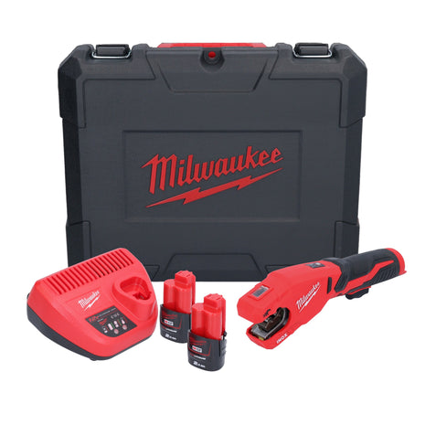 Coupe-tube en acier inoxydable sur batterie Milwaukee M12 PCSS-202C 12 V (4933479242) 12 - 28 mm + 2x batteries 2,0 Ah + chargeur + mallette