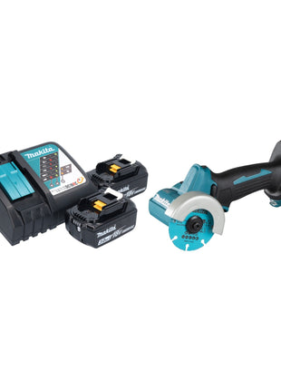 Makita DMC 300 RF Meuleuse d'angle sans fil 18 V 76 mm Brushless + 2x batterie 3,0 Ah + chargeur