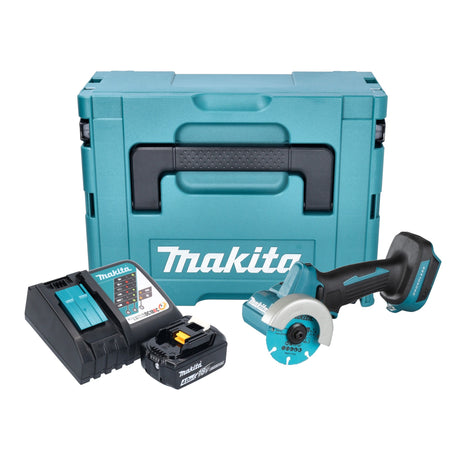 Amoladora angular a batería Makita DMC 300 RM1J 18 V 76 mm sin escobillas + 1x batería 4,0 Ah + cargador + Makpac