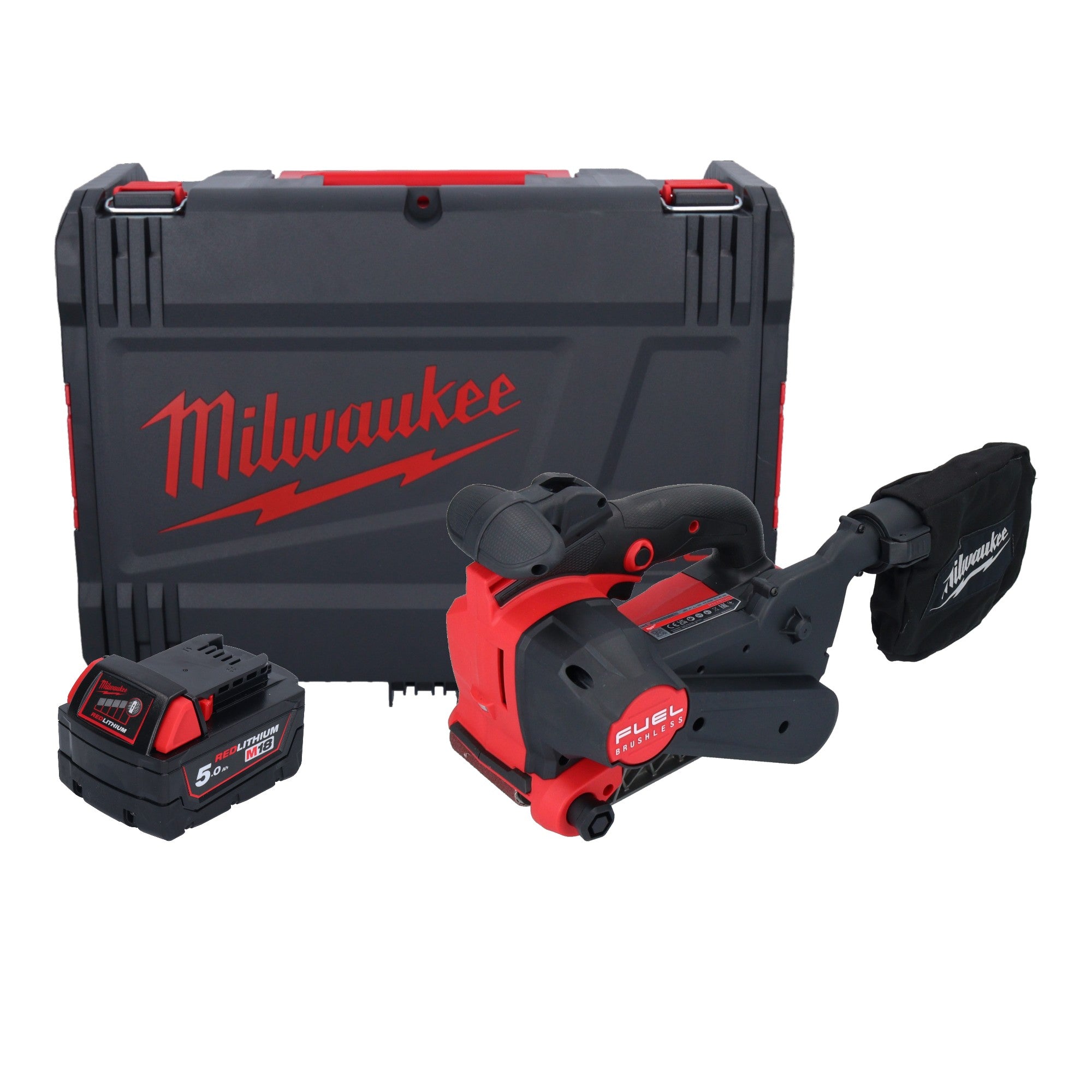 Milwaukee M18 FBTS75 501X Akku Bandschleifer 18 V 75 x 457 mm Brushless 1x Akku 5 0 Ah HD Box ohne Ladegeraet 0 - toolbrothers