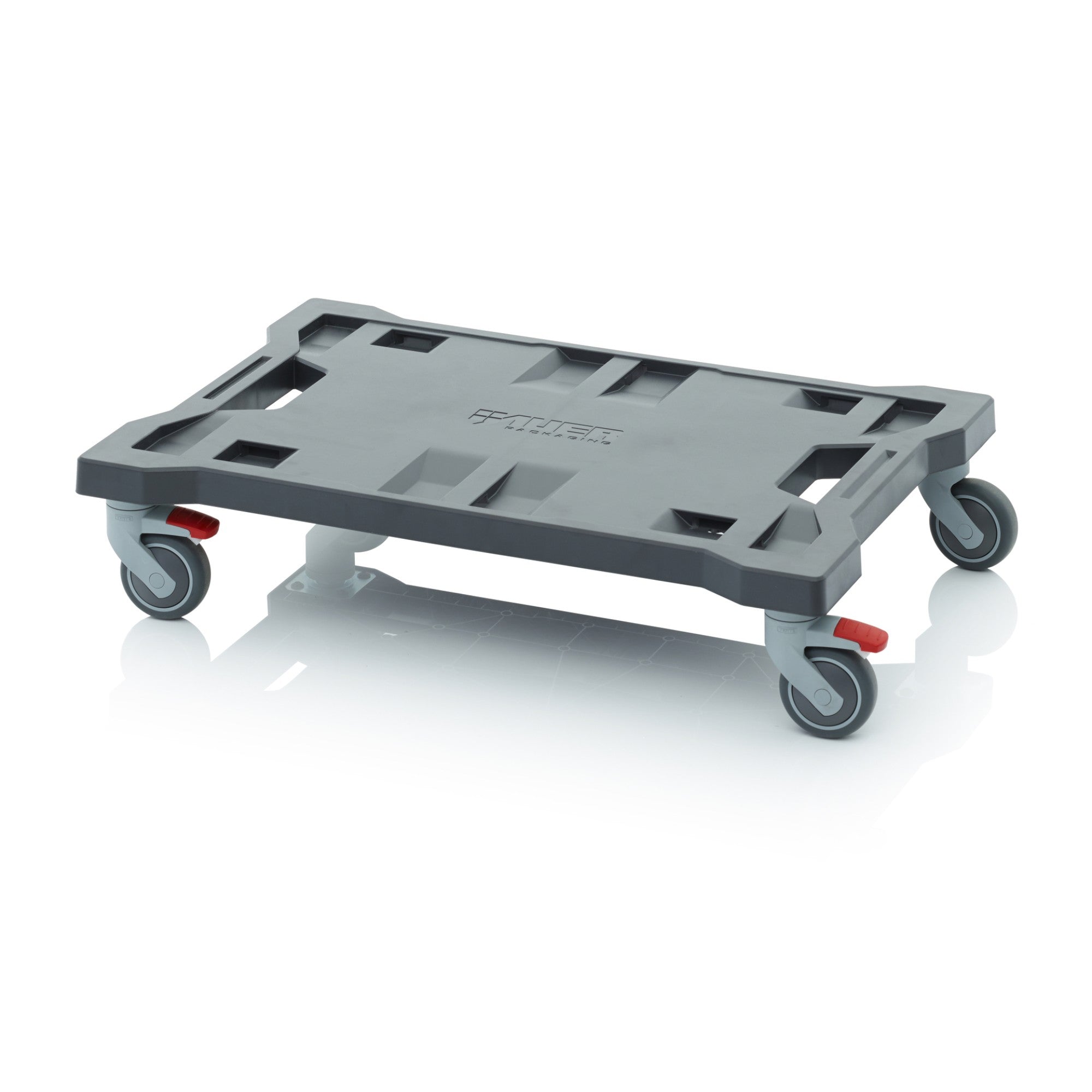 AUER Transportroller Rollbrett Toolbox 600 x 400 mm 250 kg Traglast grau TB TR 64 FE 4x Lenk Raeder 2x Feststeller 1 - toolbrothers